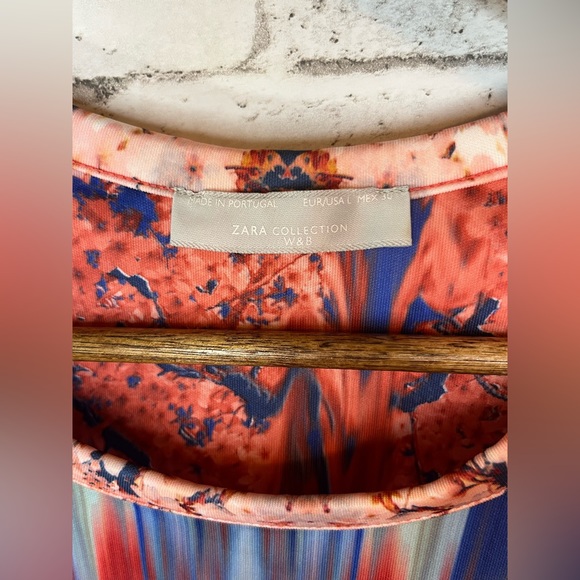 ZARA W&B Collection Cherry Blossom Scuba Dress Large - Picture 4 of 4